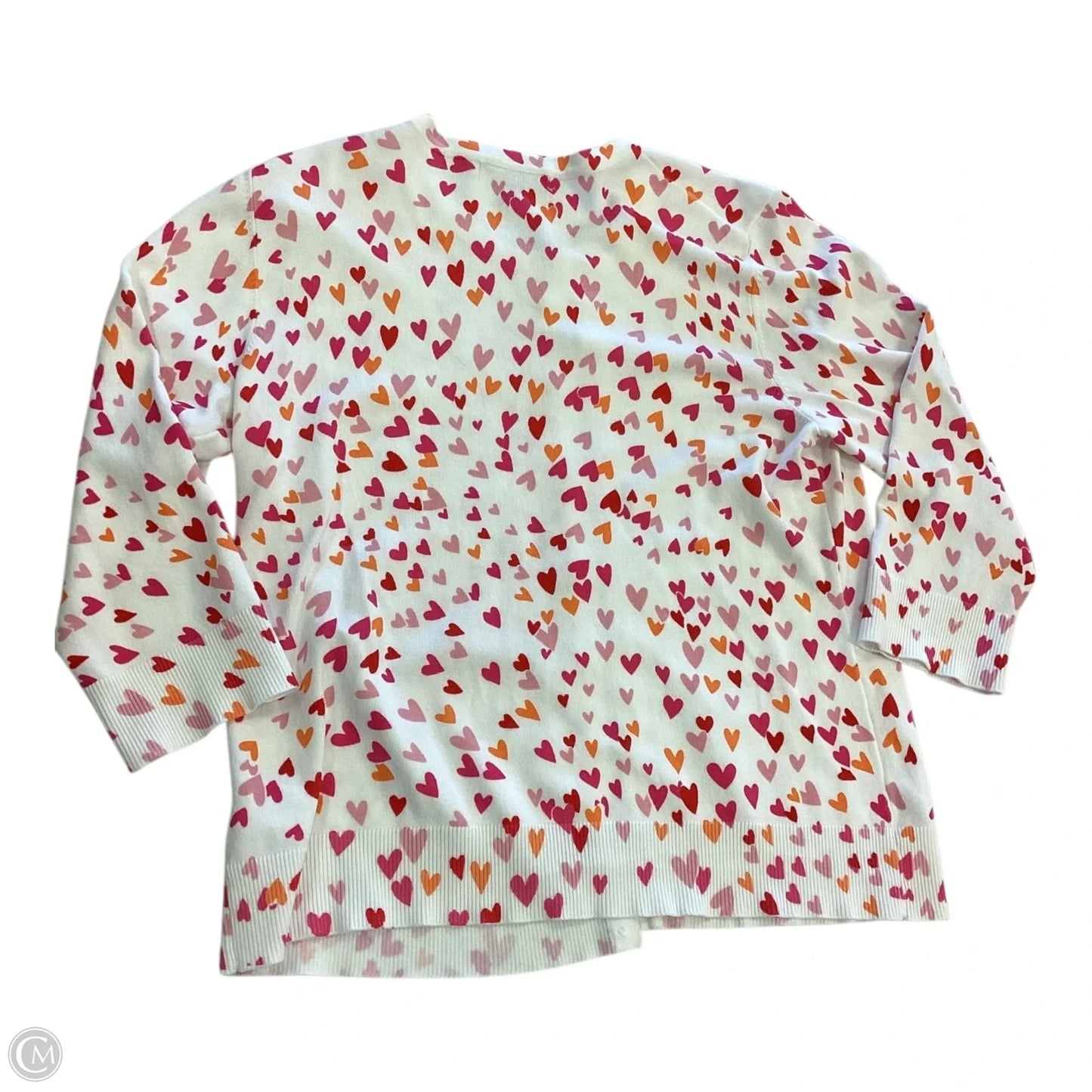 Cardigan By Cable And Gauge In Orange & Pink, Size: Xl