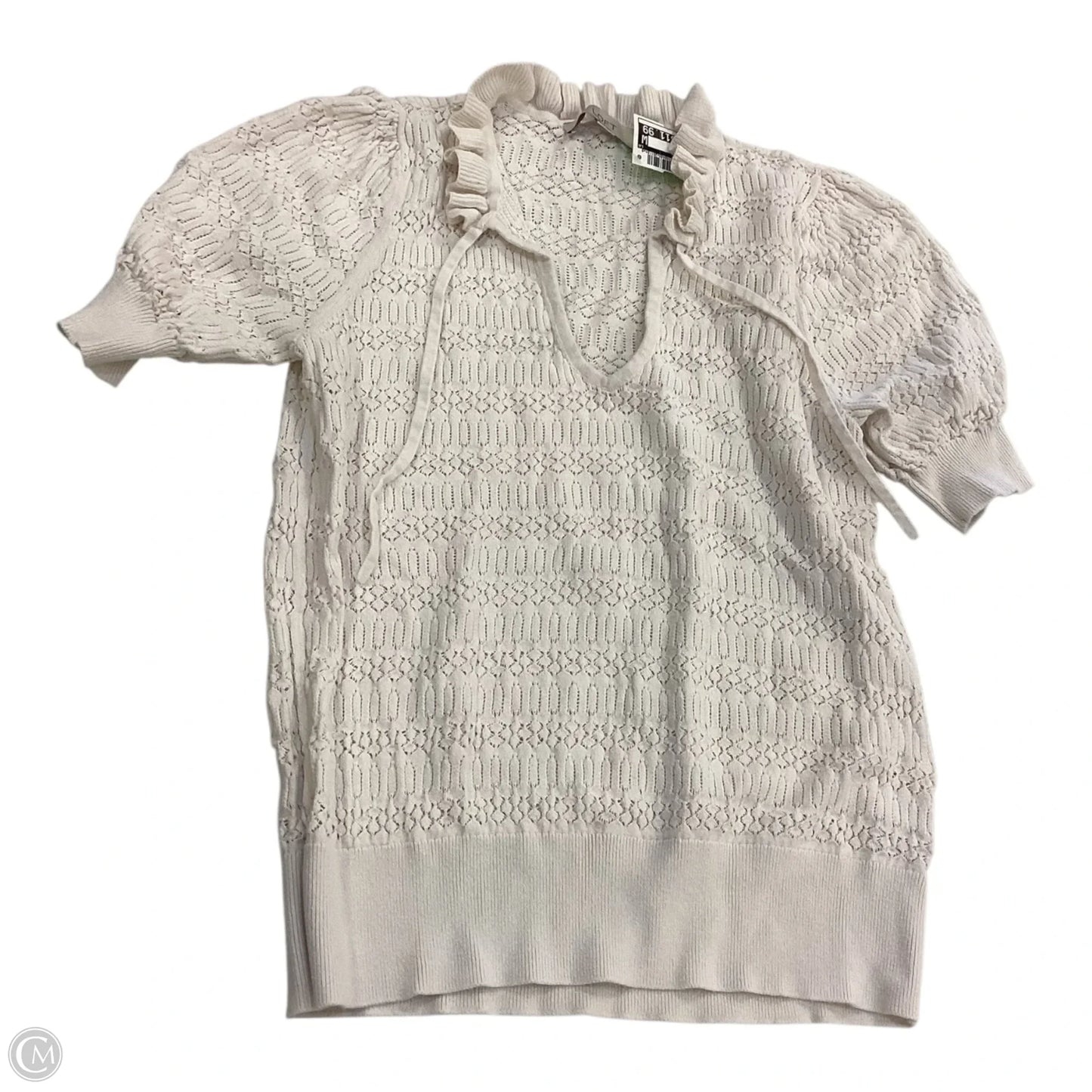Top Short Sleeve By Loft In Cream, Size: M