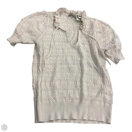Top Short Sleeve By Loft In Cream, Size: M