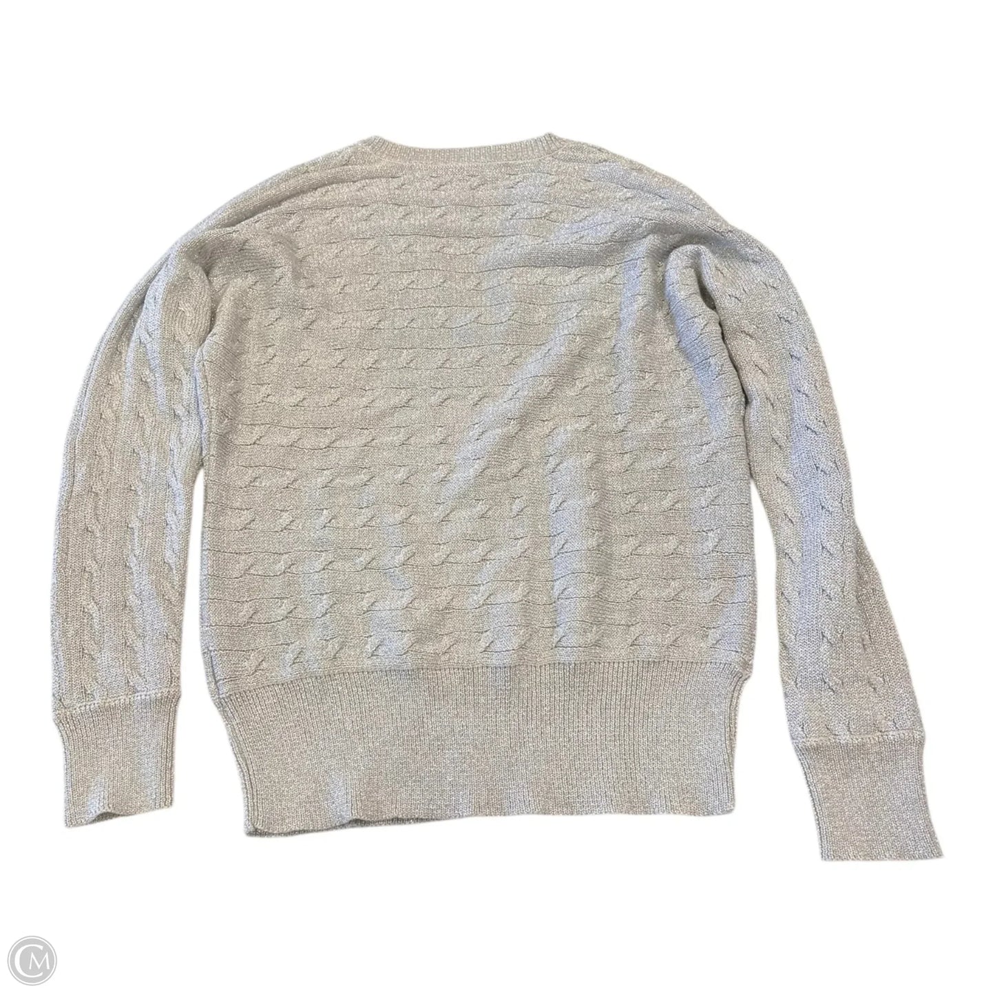 Sweater By Lauren By Ralph Lauren In Silver, Size: L