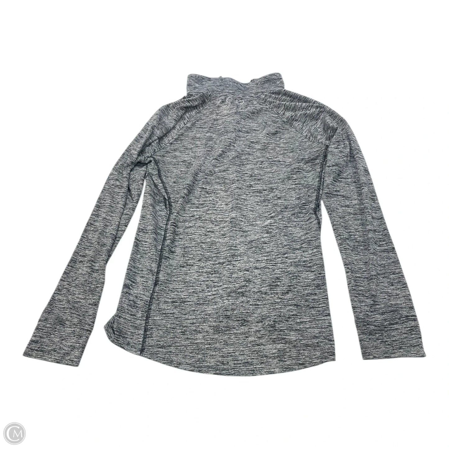 Athletic Top Long Sleeve Collar By Under Armour In Grey, Size: M