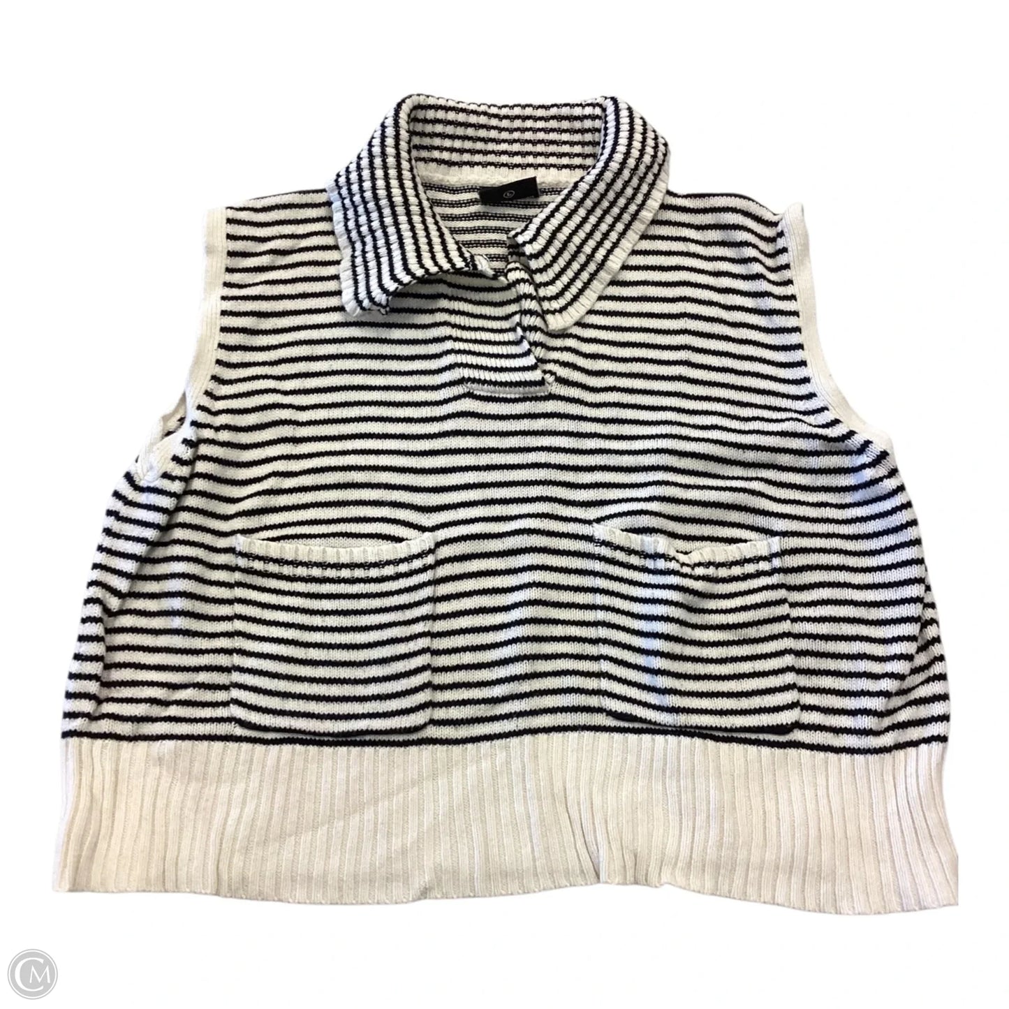 Top Sleeveless By Miou Muse In Striped Pattern, Size: L