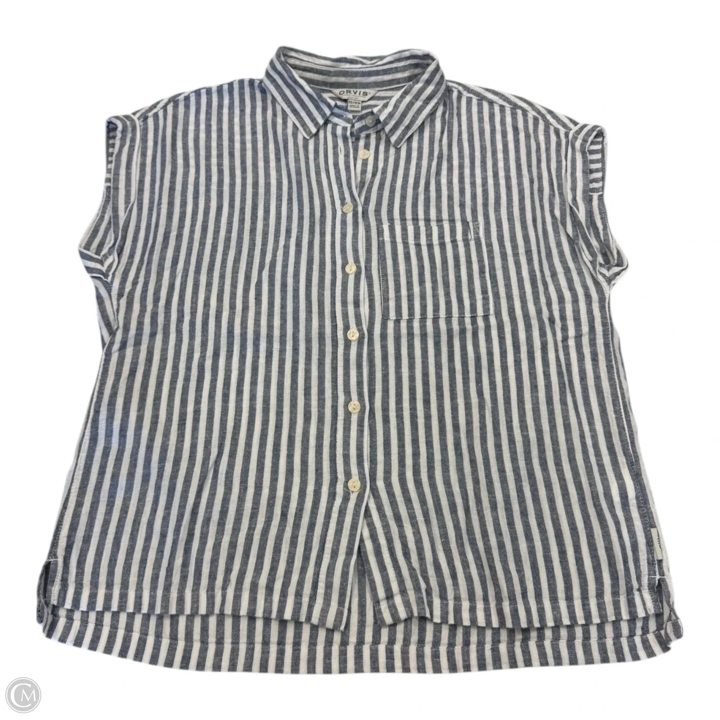 Top Short Sleeve By Orvis In Striped Pattern, Size: Xs