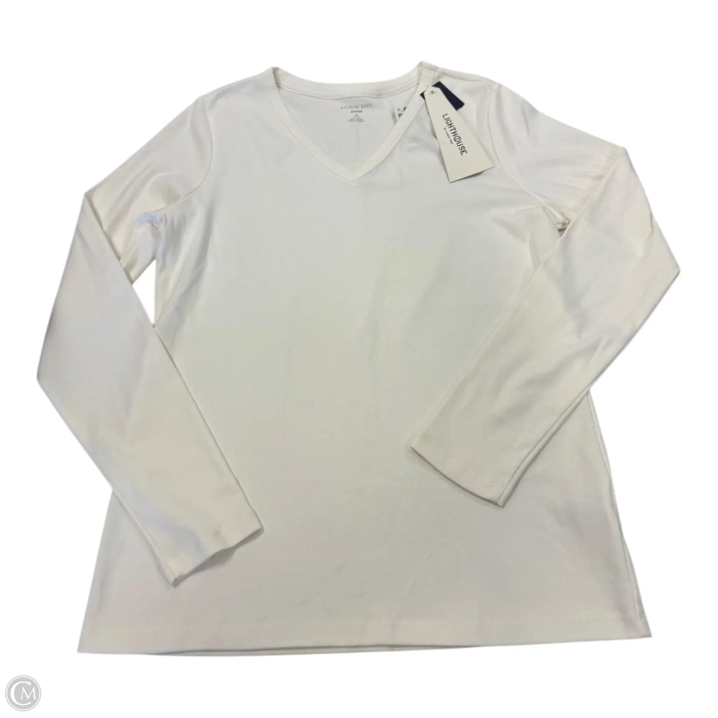 Top Long Sleeve By Lands End In White, Size: M