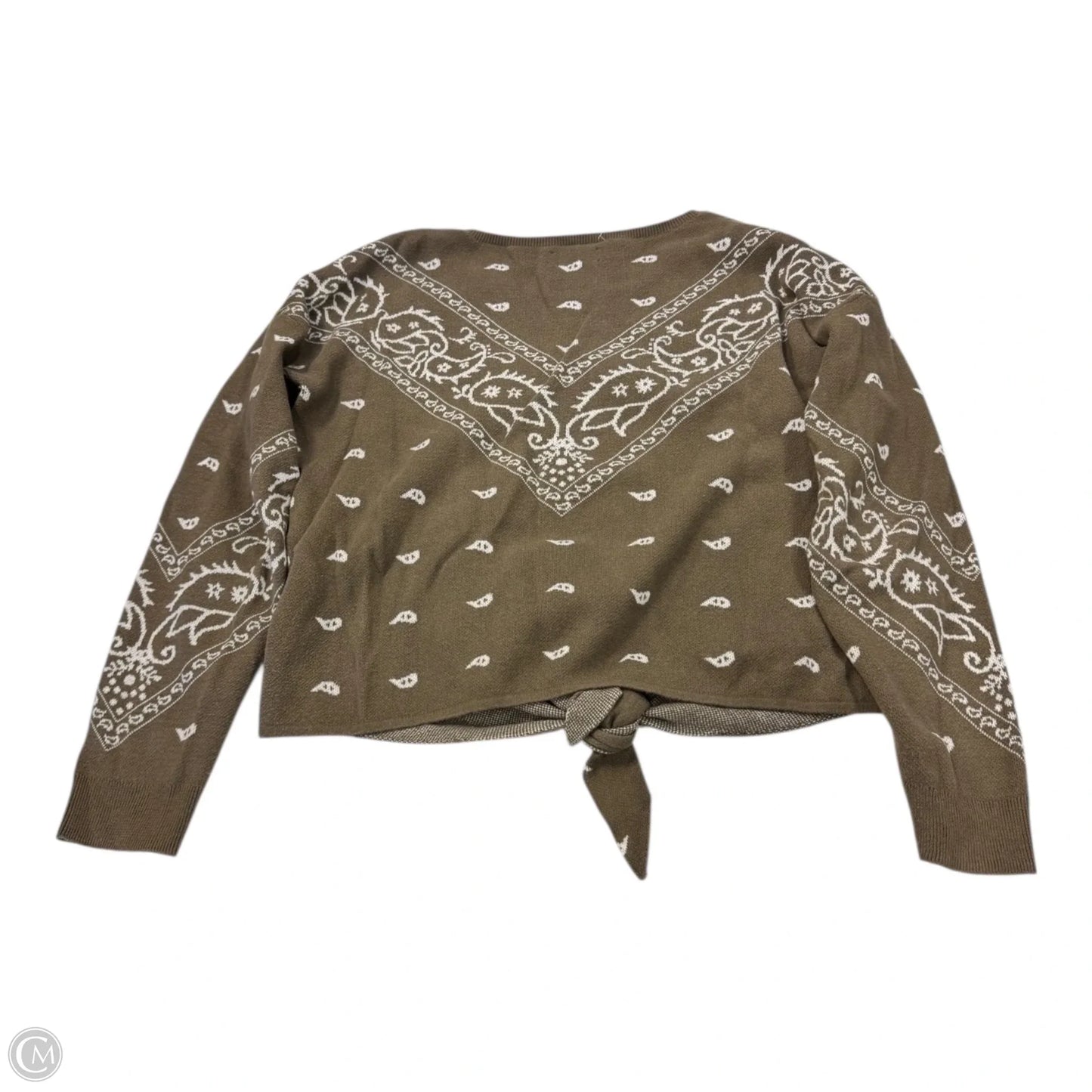 Sweater By Lucky Brand In Brown & White, Size: M
