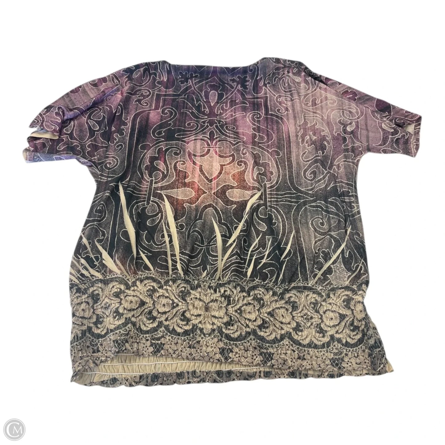 Top Short Sleeve By Christopher And Banks In Brown & Purple, Size: Xl