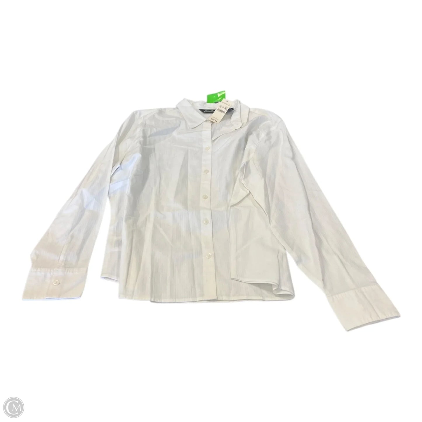 Top Long Sleeve By Eddie Bauer In White, Size: Xl