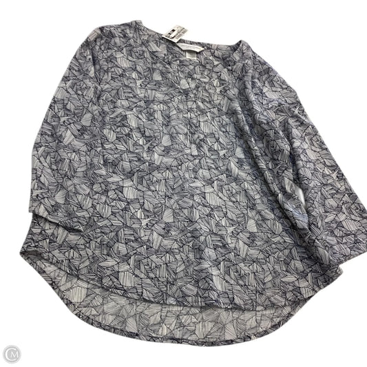 Top 3/4 Sleeve By Christopher And Banks In Blue & Cream, Size: Sp