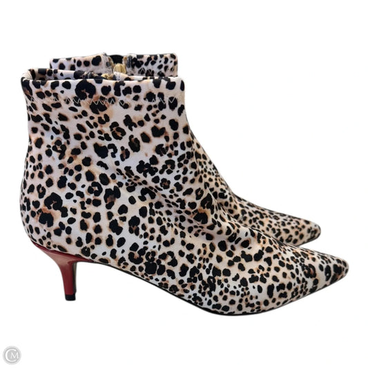 Boots Ankle Heels By Betsey Johnson In Animal Print, Size: 8.5