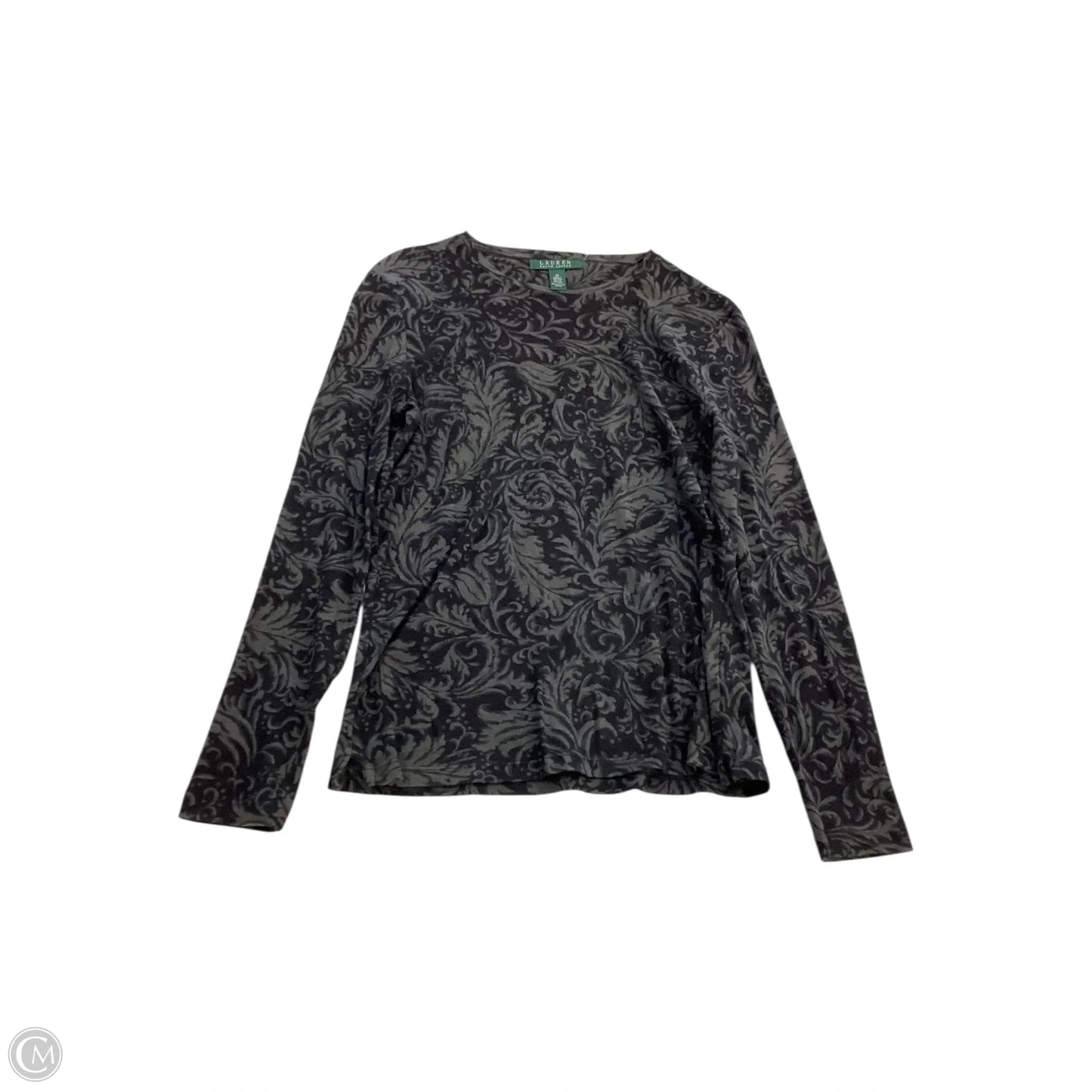 Top Long Sleeve By Lauren By Ralph Lauren In Black & Brown, Size: M