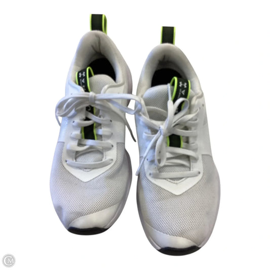 Shoes Athletic By Under Armour In White & Yellow, Size: 6.5