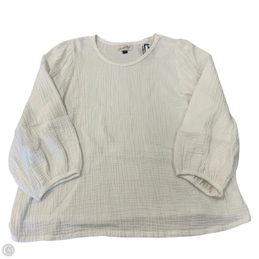 Top 3/4 Sleeve By Universal Thread In White, Size: 1x