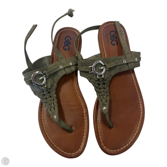 Sandals Flats By Clothes Mentor In Green, Size: 11