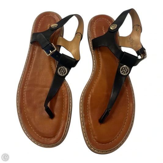 Sandals Flats By Tommy Hilfiger In Black, Size: 11