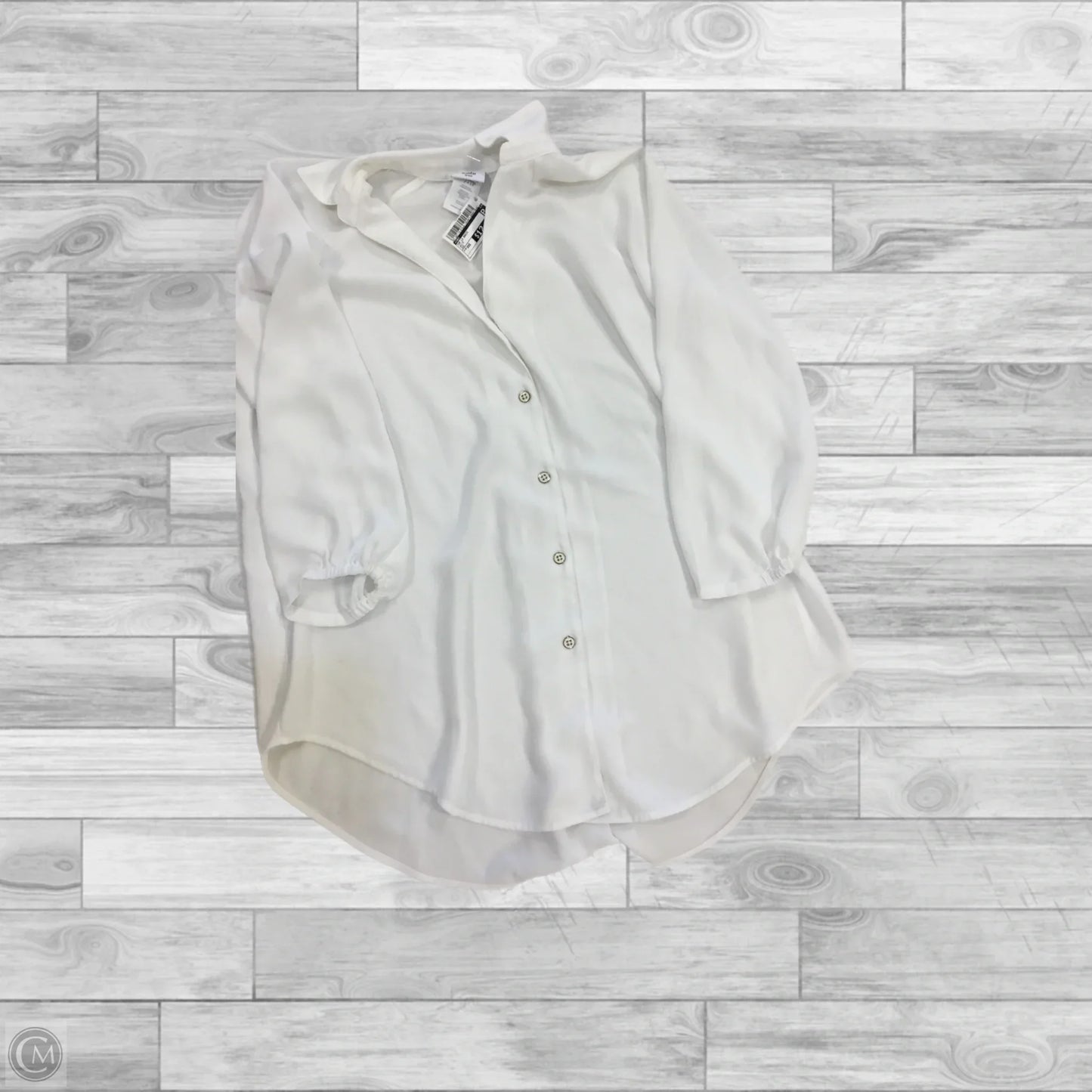 Top Long Sleeve Basic By Cabi In White, Size: Xxs