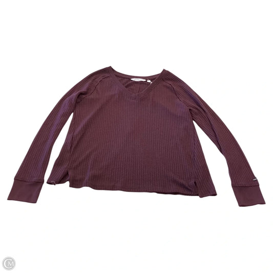 Top Long Sleeve By Calvin Klein In Maroon, Size: M