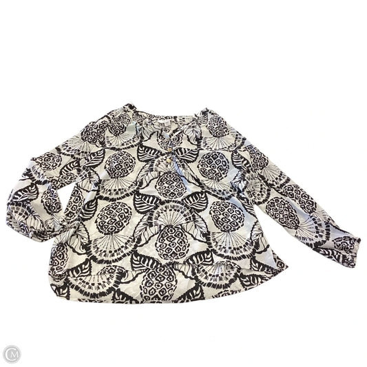 Top Long Sleeve Designer By Lilly Pulitzer In Black & White, Size: Xl