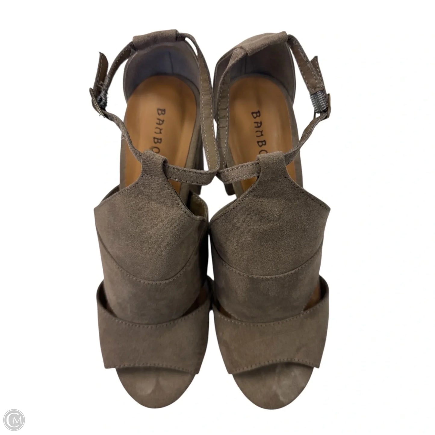 Sandals Heels Block By Bamboo In Beige, Size: 7.5