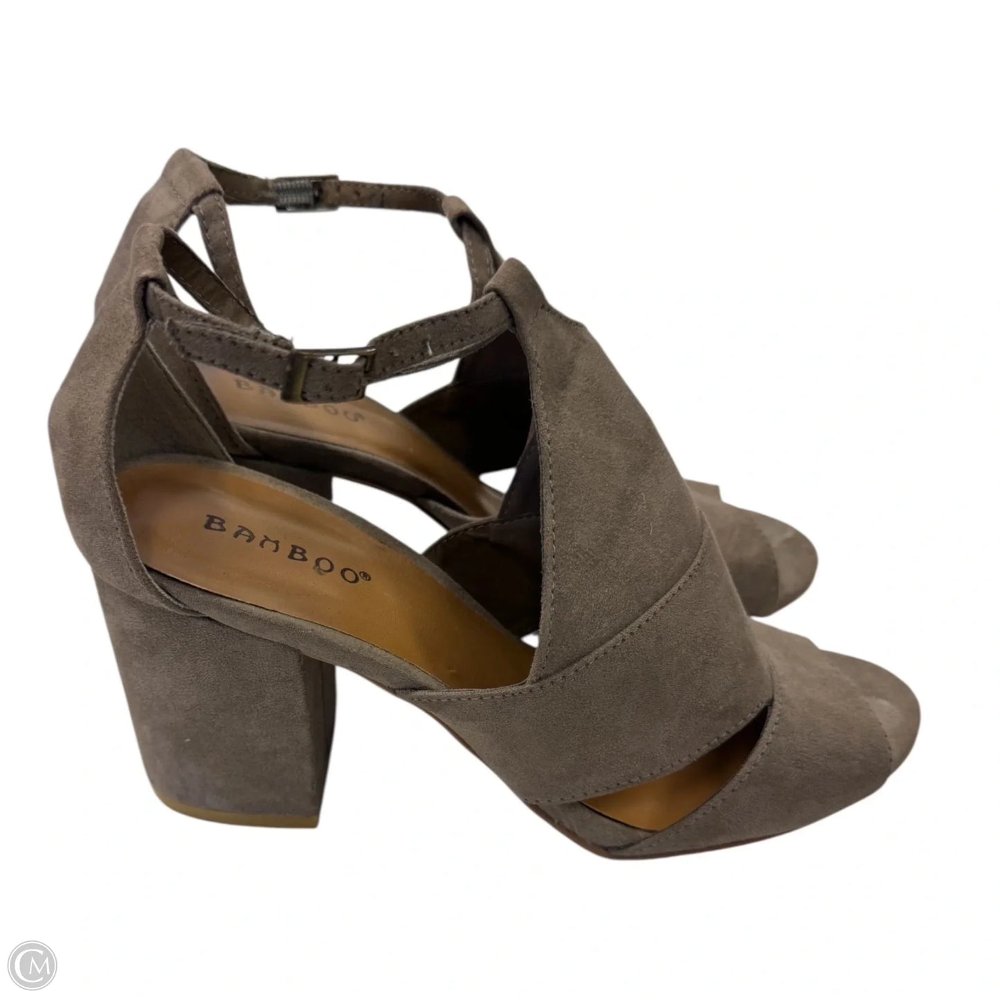 Sandals Heels Block By Bamboo In Beige, Size: 7.5