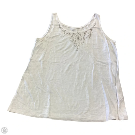 Top Sleeveless By Eileen Fisher In Silver & White, Size: L