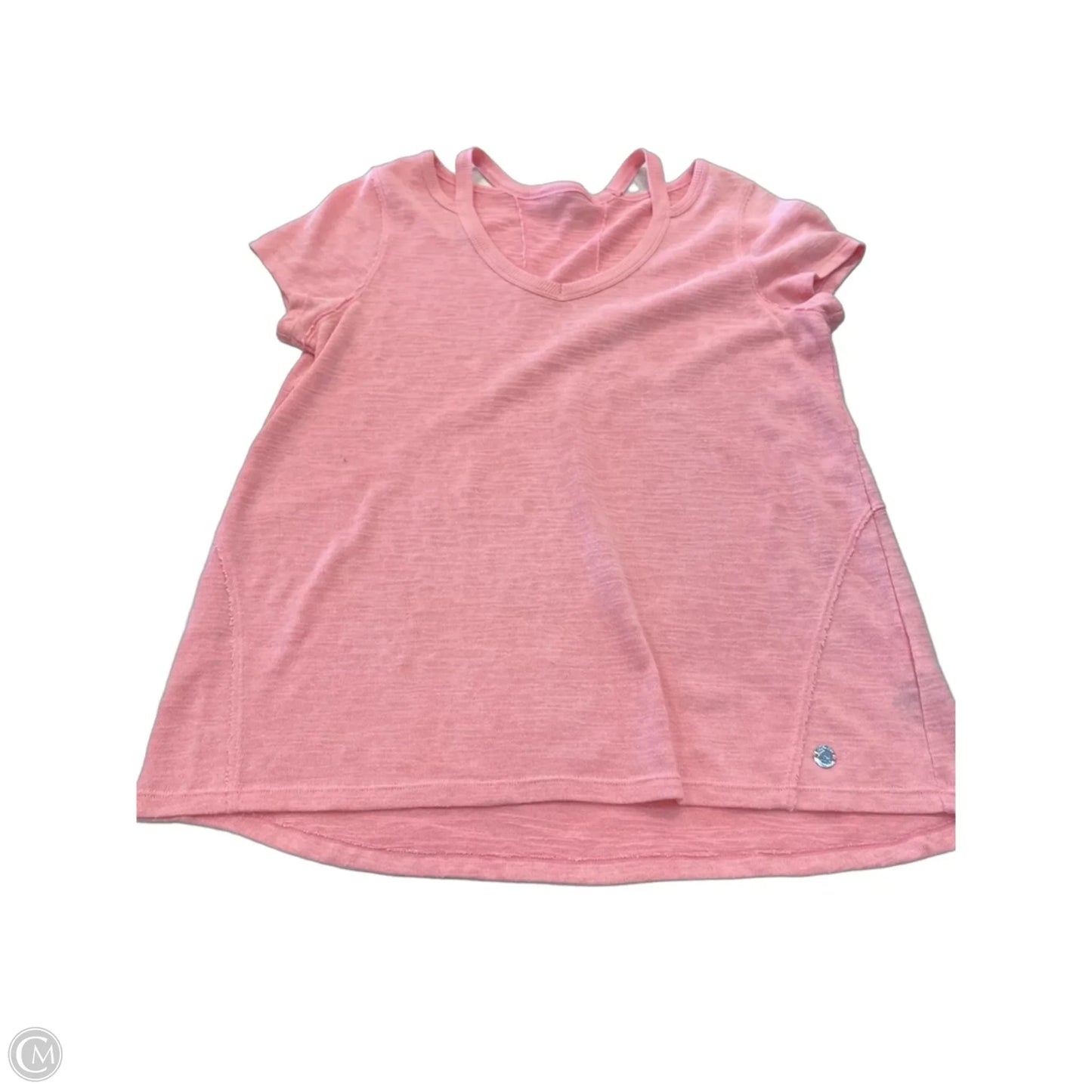 Top Short Sleeve By Calvin Klein In Peach, Size: L