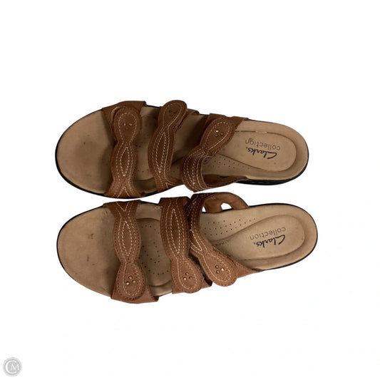 Sandals Flats By Clarks In Brown, Size: 8.5