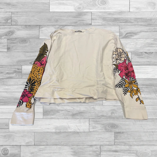 Top Long Sleeve By Zara In Floral Print, Size: L