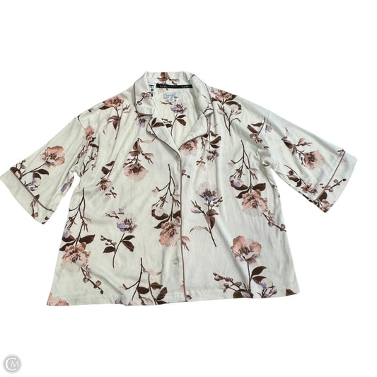 Top Short Sleeve By Nicole By Nicole Miller In Floral Print, Size: S