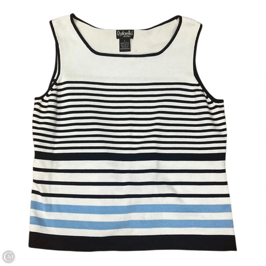 Top Sleeveless By Rafaella In Striped Pattern, Size: L