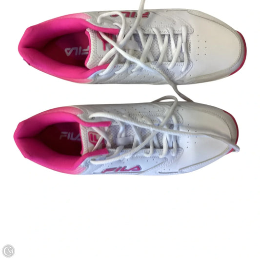 Shoes Athletic By Fila In Pink & White, Size: 10