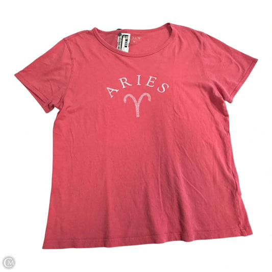 Top Short Sleeve By J. Crew In Pink & White, Size: M