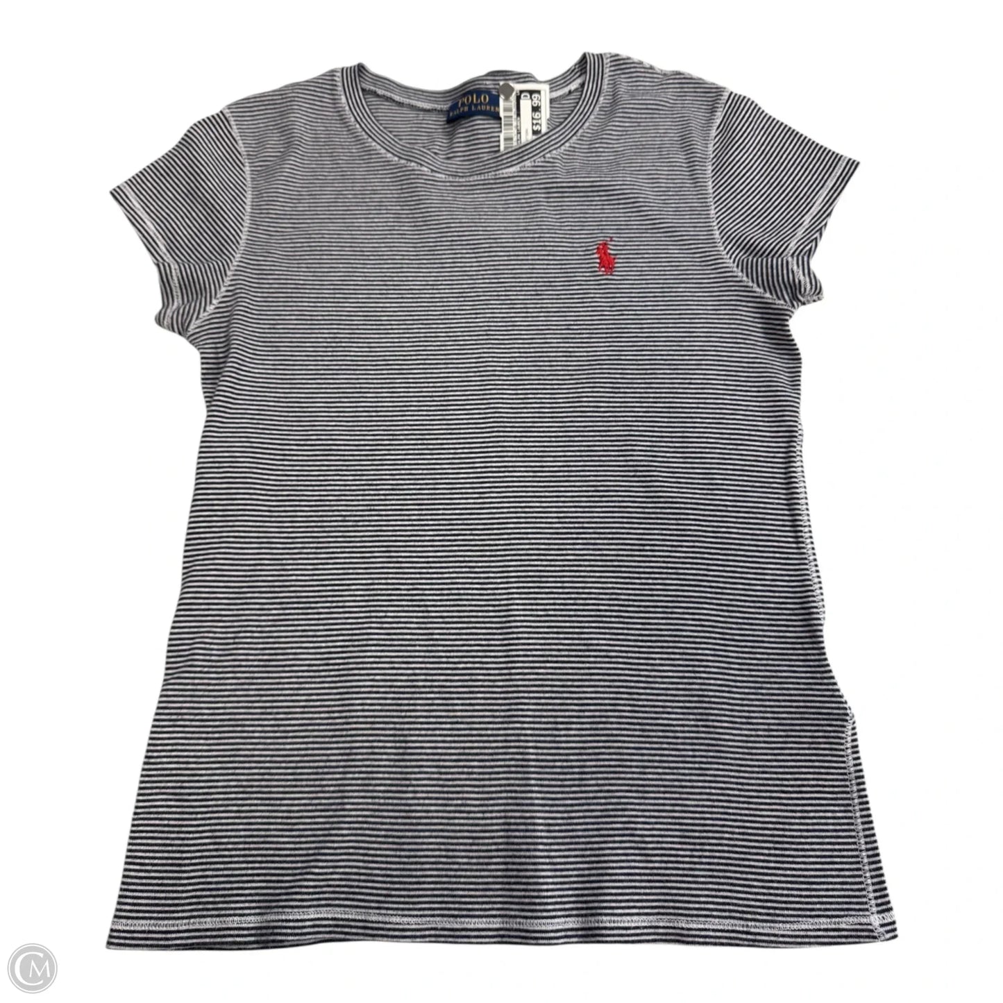 Top Short Sleeve By Polo Ralph Lauren In Striped Pattern, Size: M