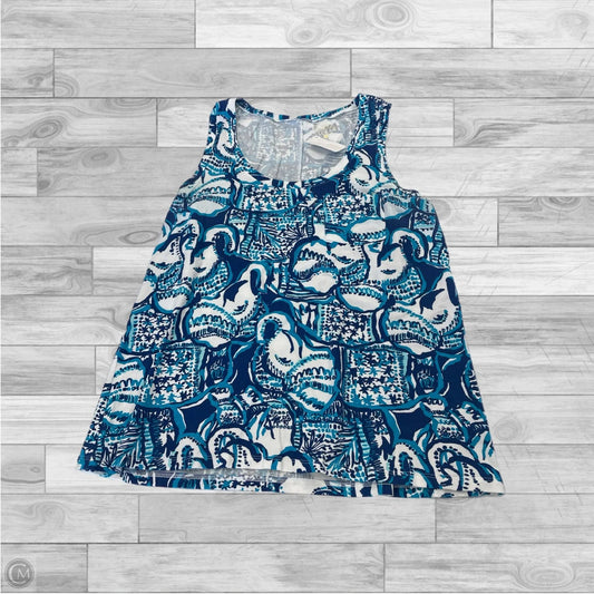 Top Sleeveless Designer By Lilly Pulitzer In Blue & White, Size: S