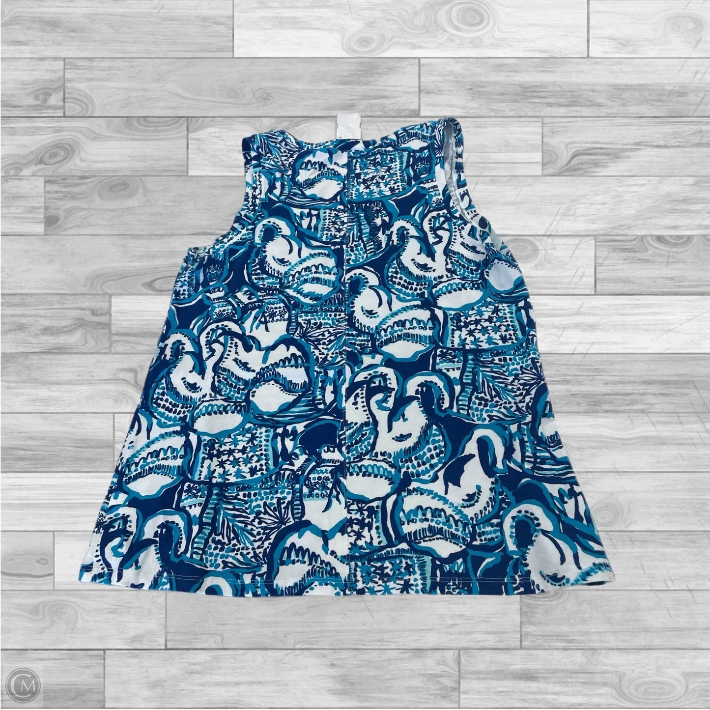 Top Sleeveless Designer By Lilly Pulitzer In Blue & White, Size: S