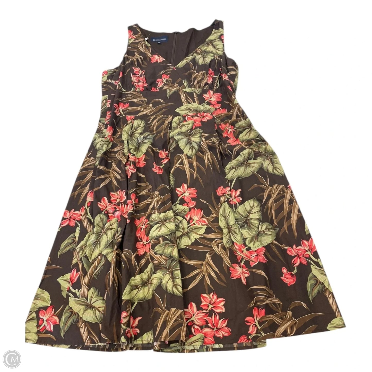 Dress Casual Midi By Jones New York In Floral Print, Size: 14