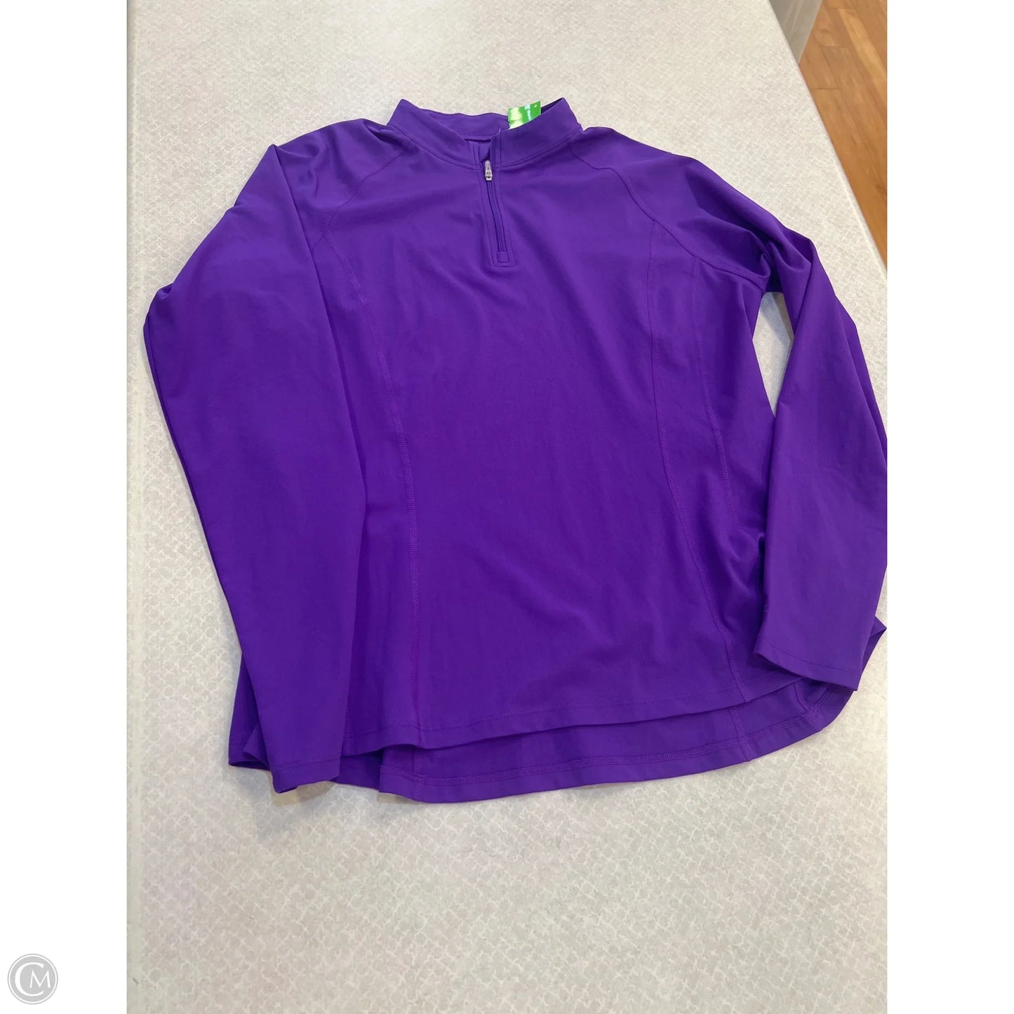 Athletic Top Long Sleeve Collar By Coolibar In Purple, Size: L
