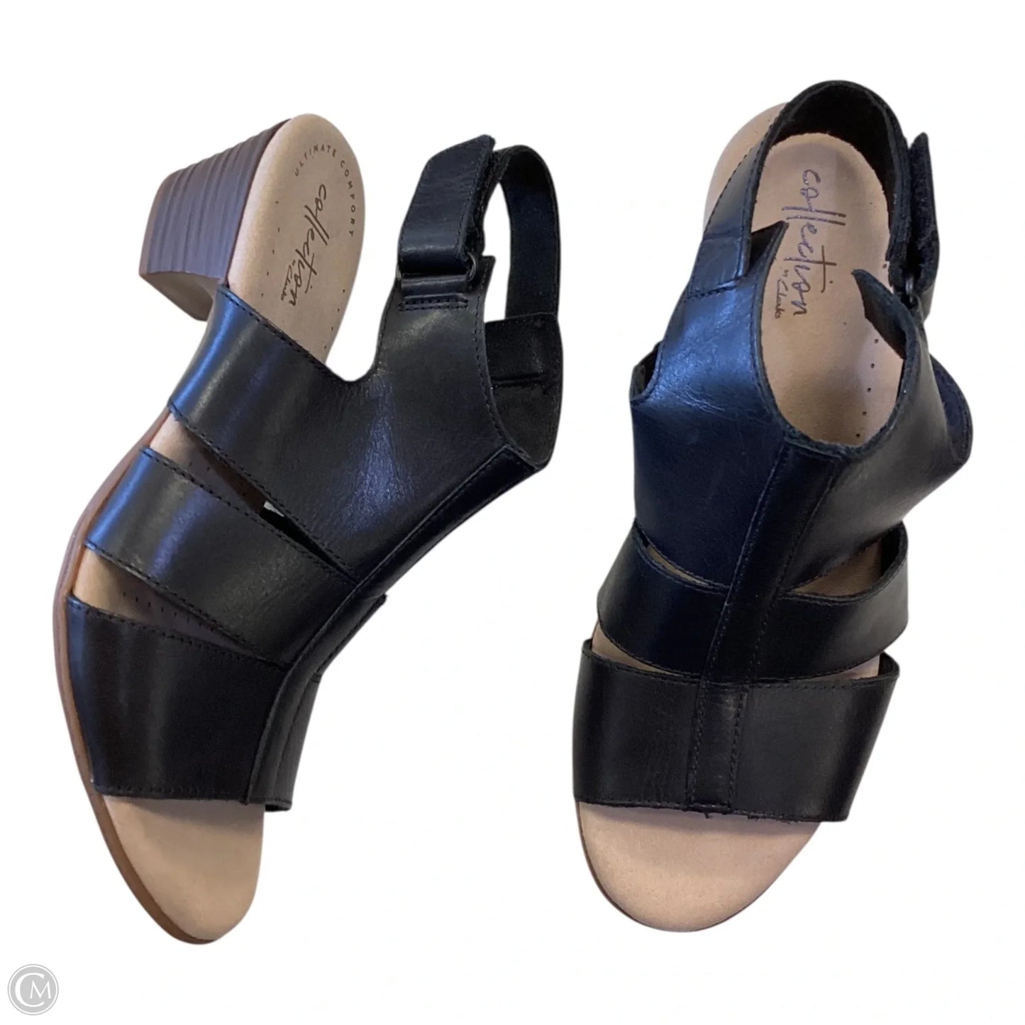 Sandals Heels Block By Clarks In Black, Size: 8.5