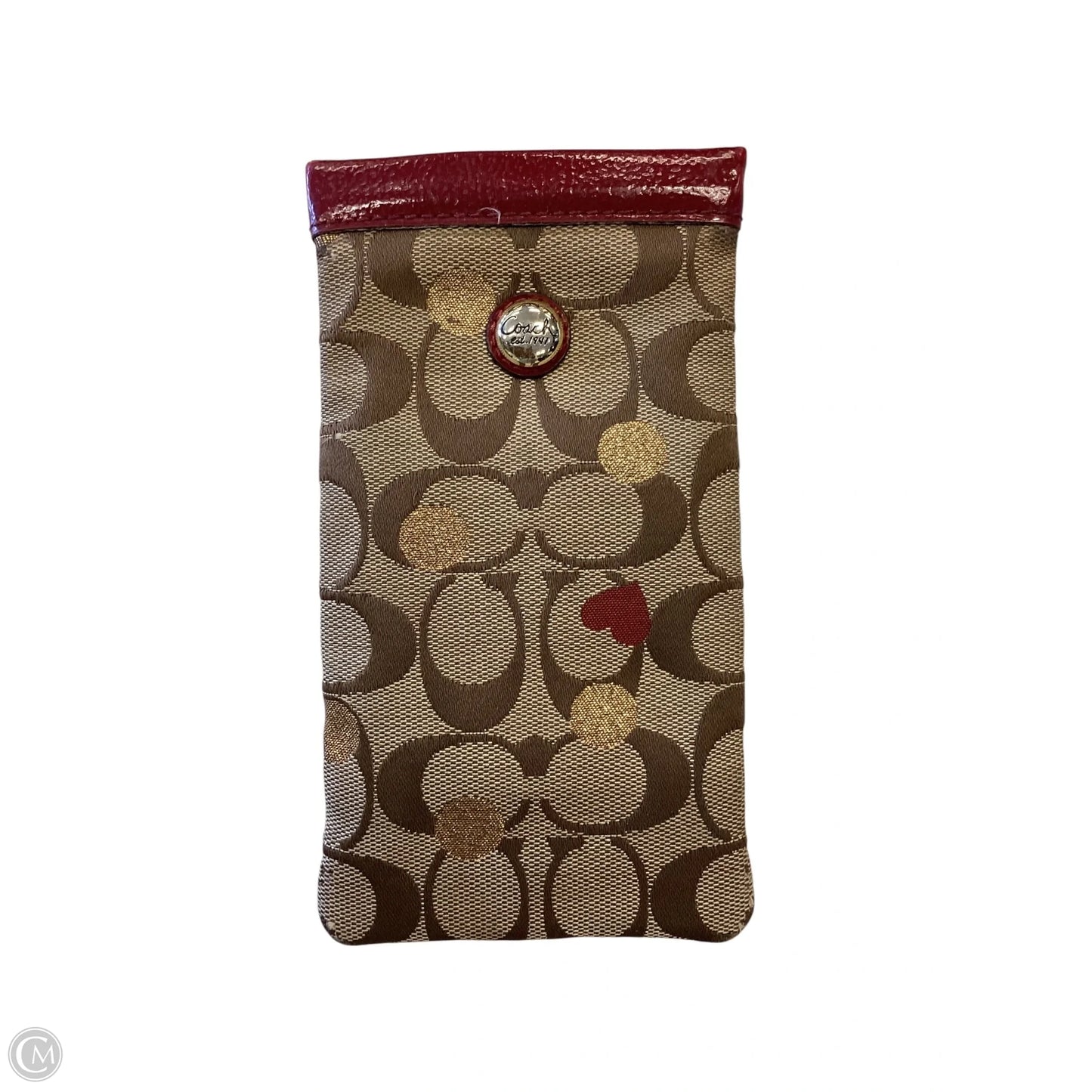 Sunglass Case Designer By Coach, Size: Small
