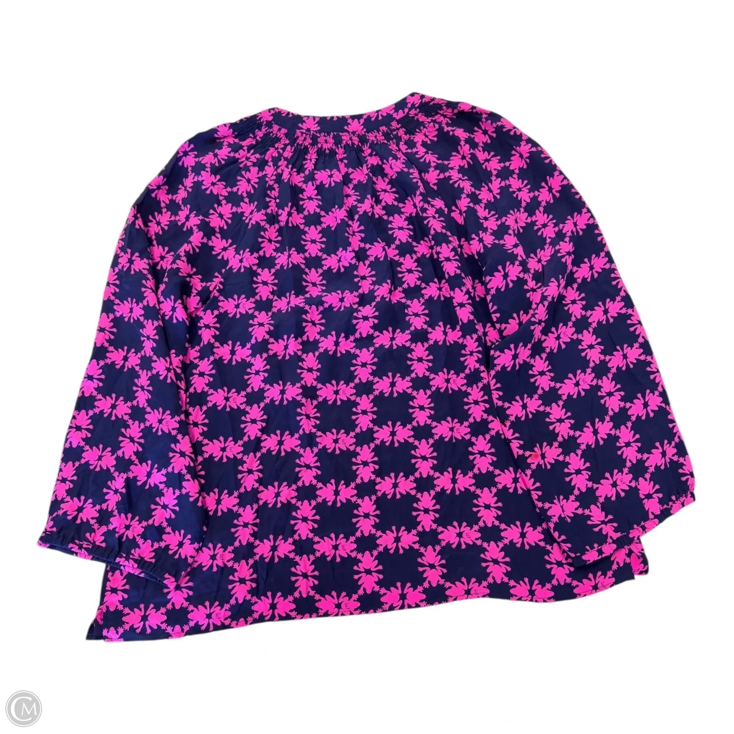 Top Long Sleeve Designer By Lilly Pulitzer In Blue & Pink, Size: Xl