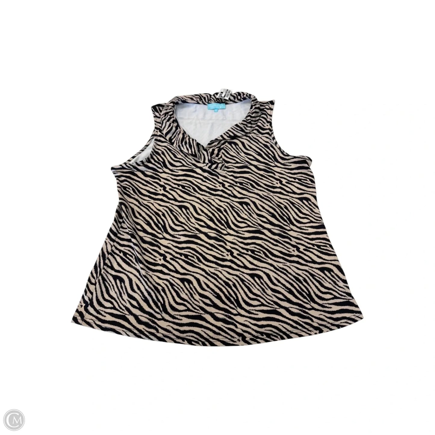 Top Sleeveless By Clothes Mentor In Zebra Print, Size: Xl
