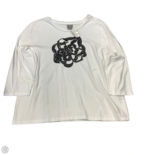 Top Long Sleeve By Chicos In Black & White, Size: Xl
