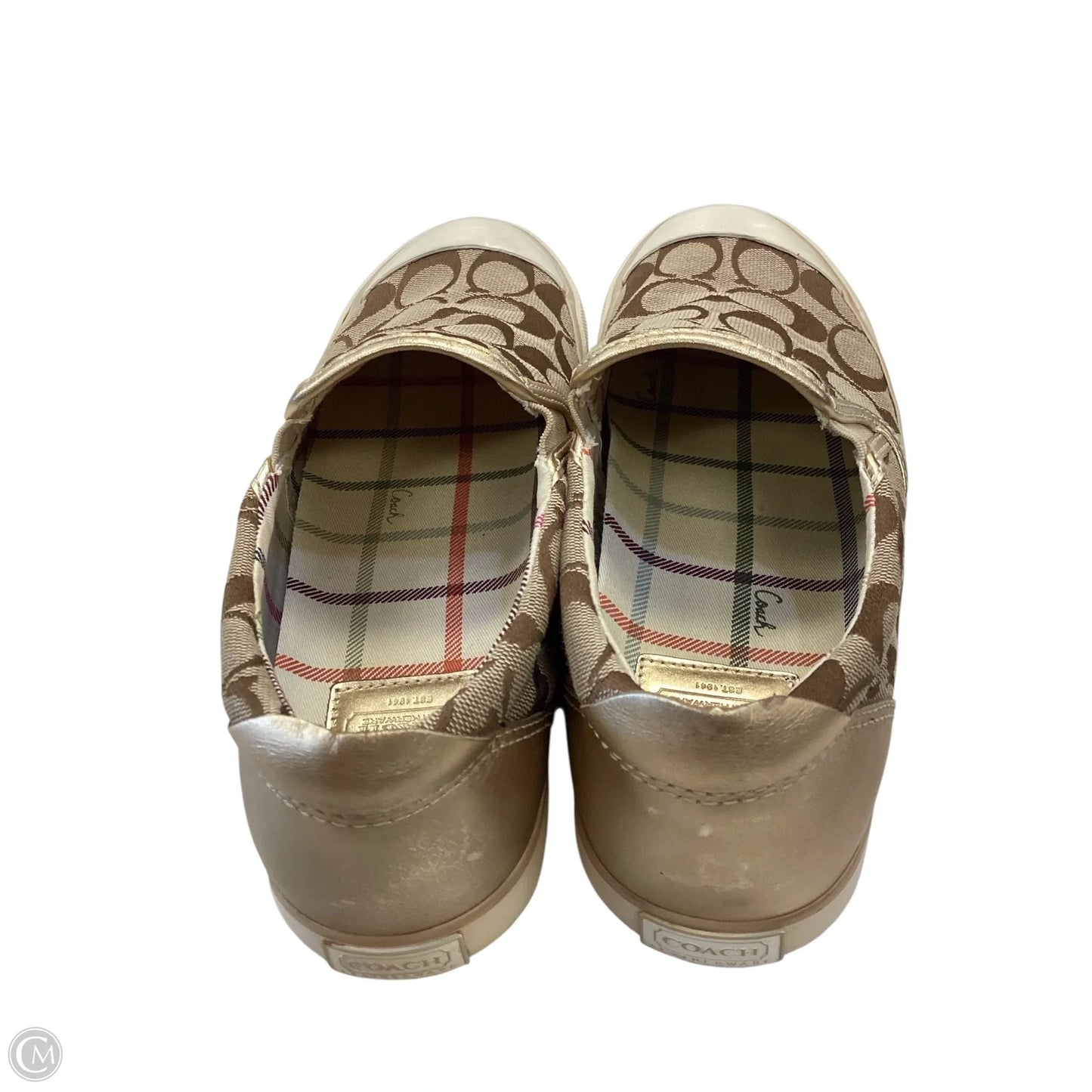 Shoes Designer By Coach In Gold, Size: 7.5