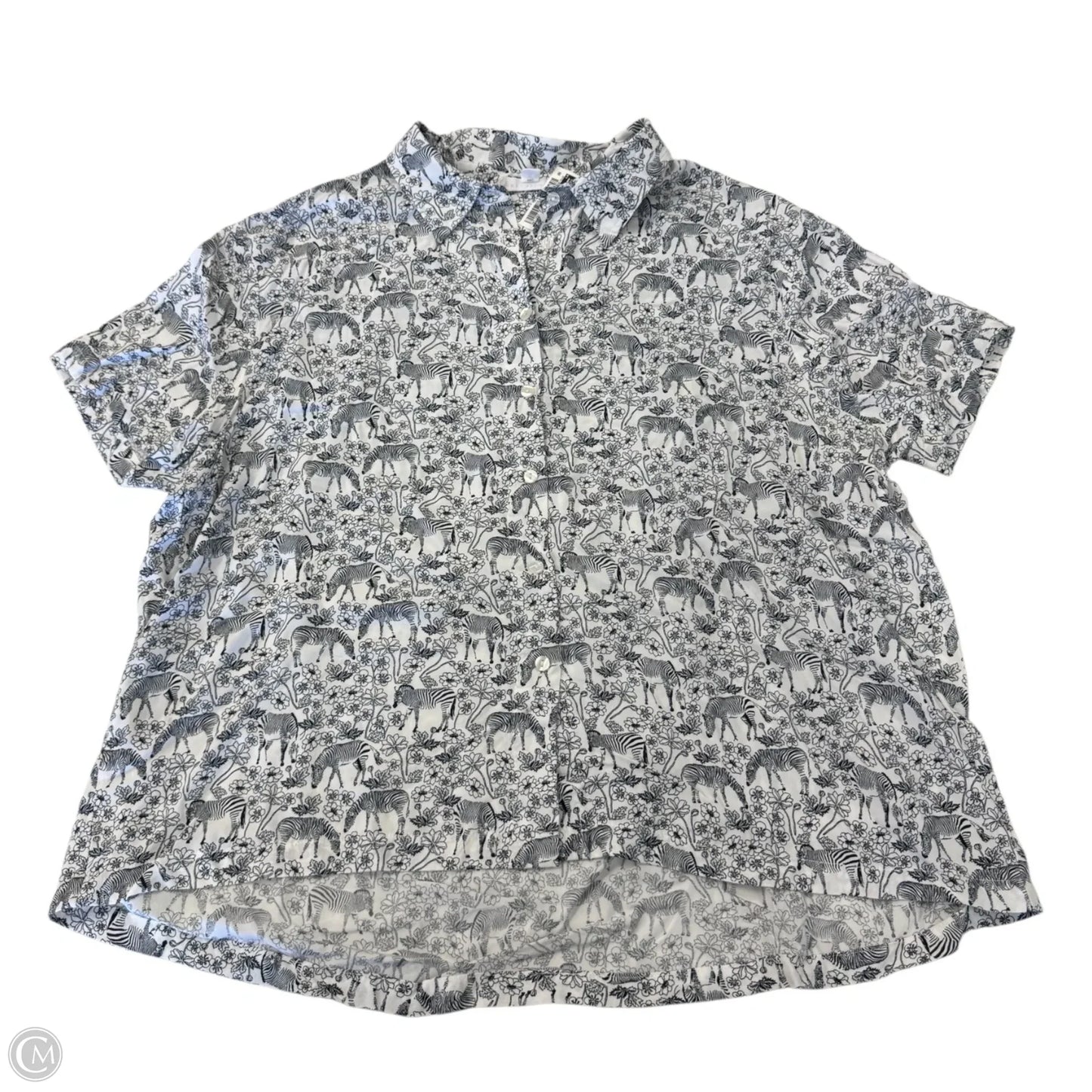 Top Short Sleeve By Jane And Delancey In Zebra Print, Size: L