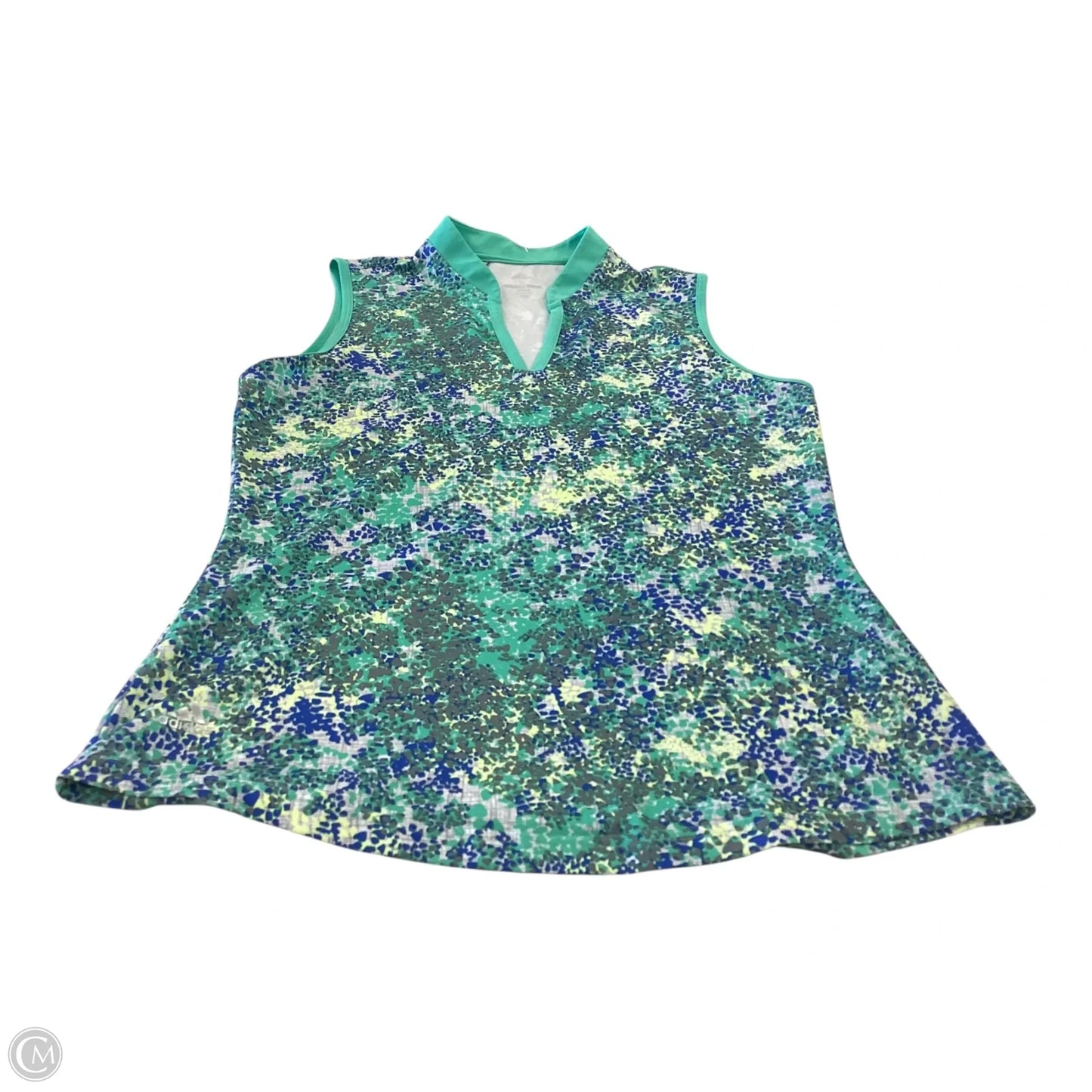 Top Sleeveless By Adidas In Blue & Green, Size: S