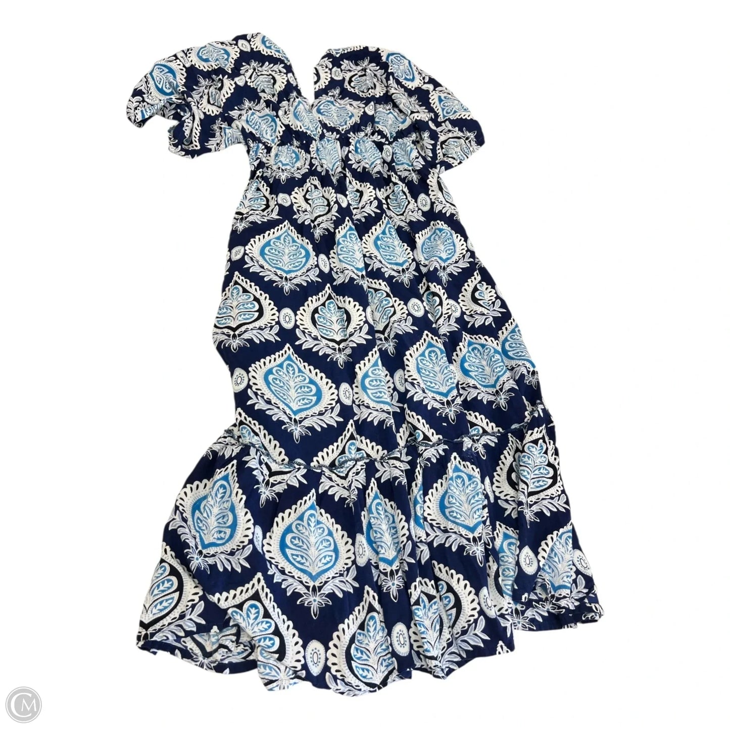 Dress Casual Maxi By Platinum In Blue & White, Size: Osfm
