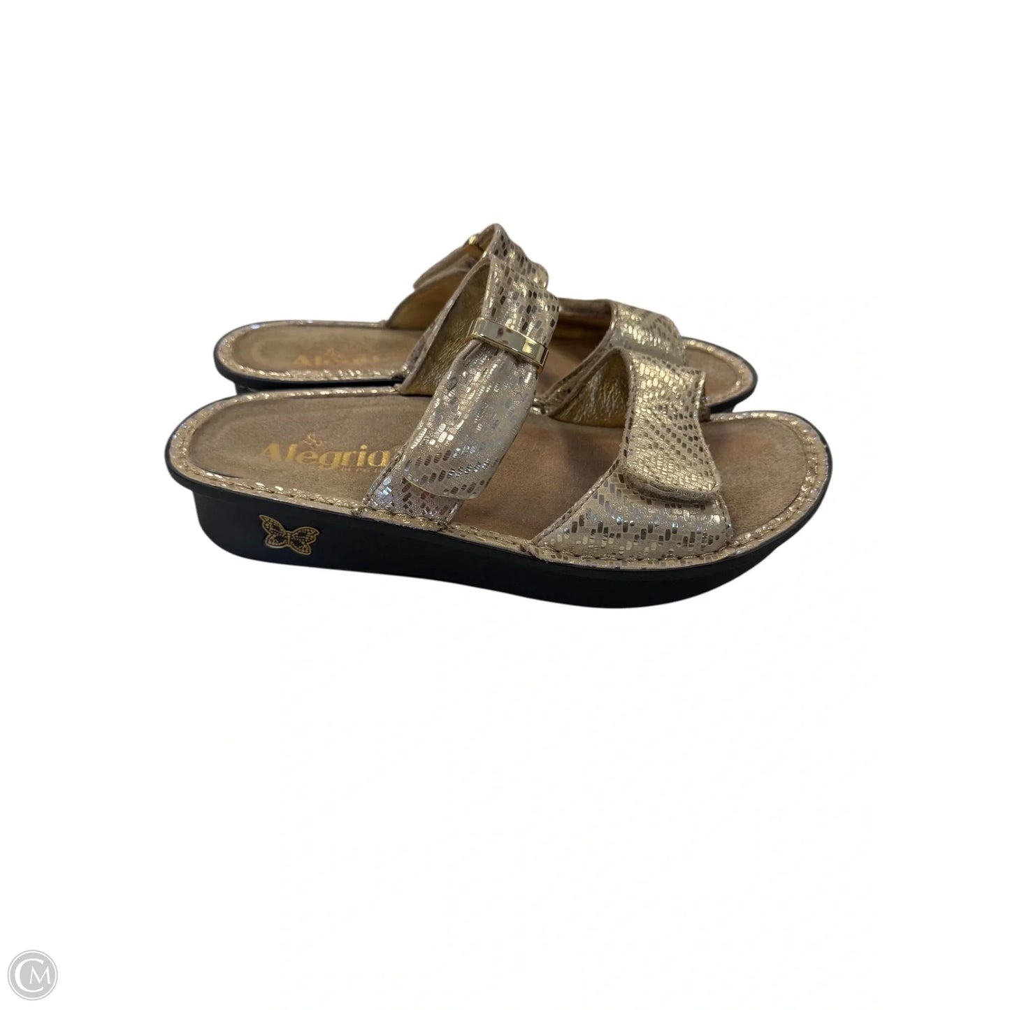 Sandals Heels Platform By Alegria In Gold, Size: 6.5