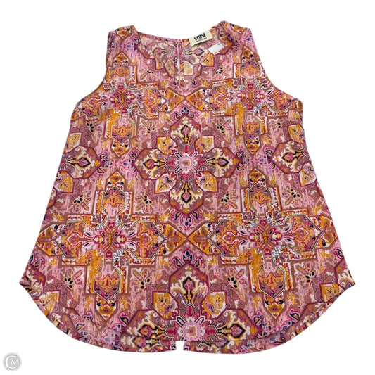 Top Sleeveless By Clothes Mentor In Orange & Pink, Size: M