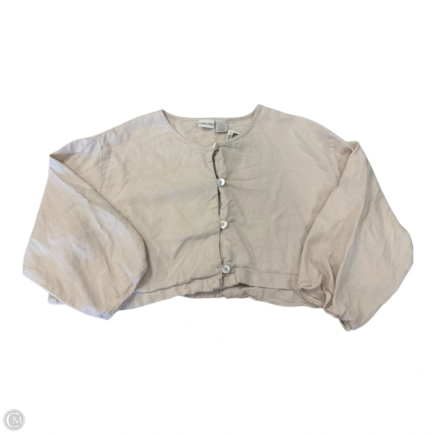 Top 3/4 Sleeve By Cherokee In Cream, Size: Xl