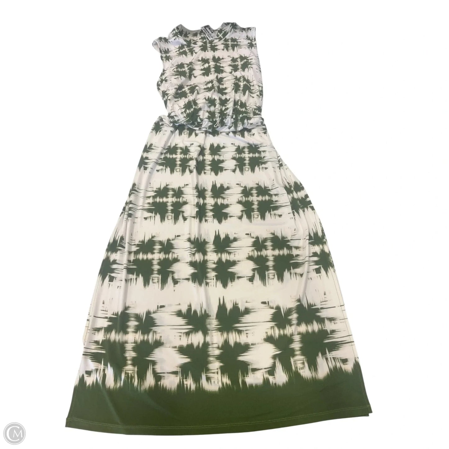 Dress Casual Maxi By London Times In Cream & Green, Size: 16