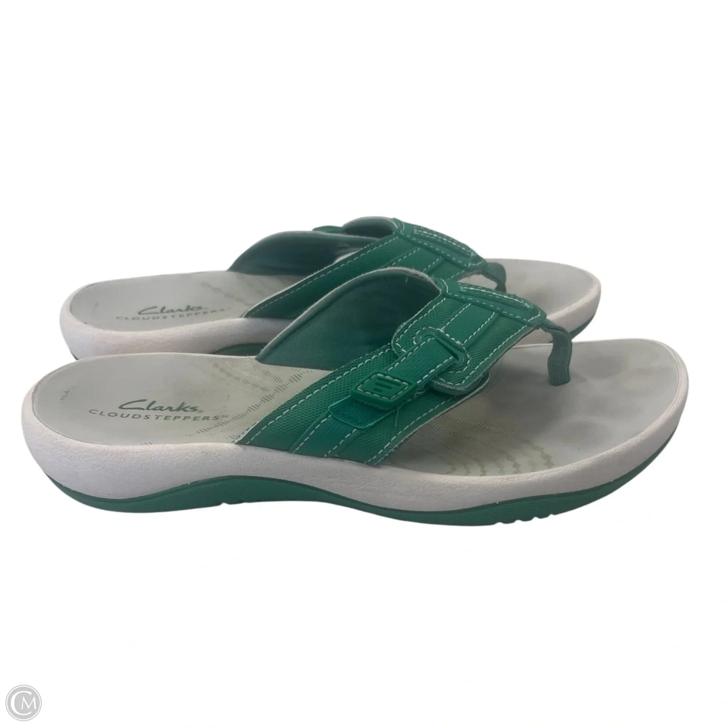 Sandals Flip Flops By Clarks In Green, Size: 6